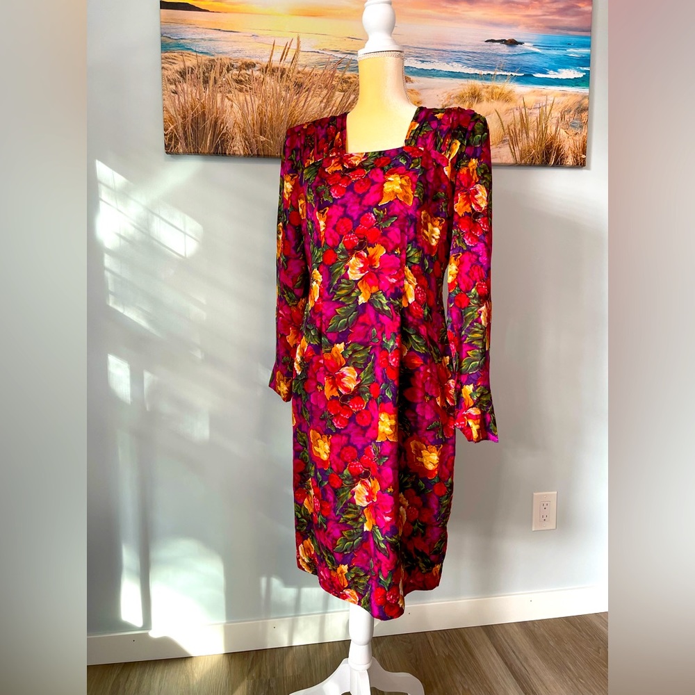 Liz Claiborne 80s silk dress